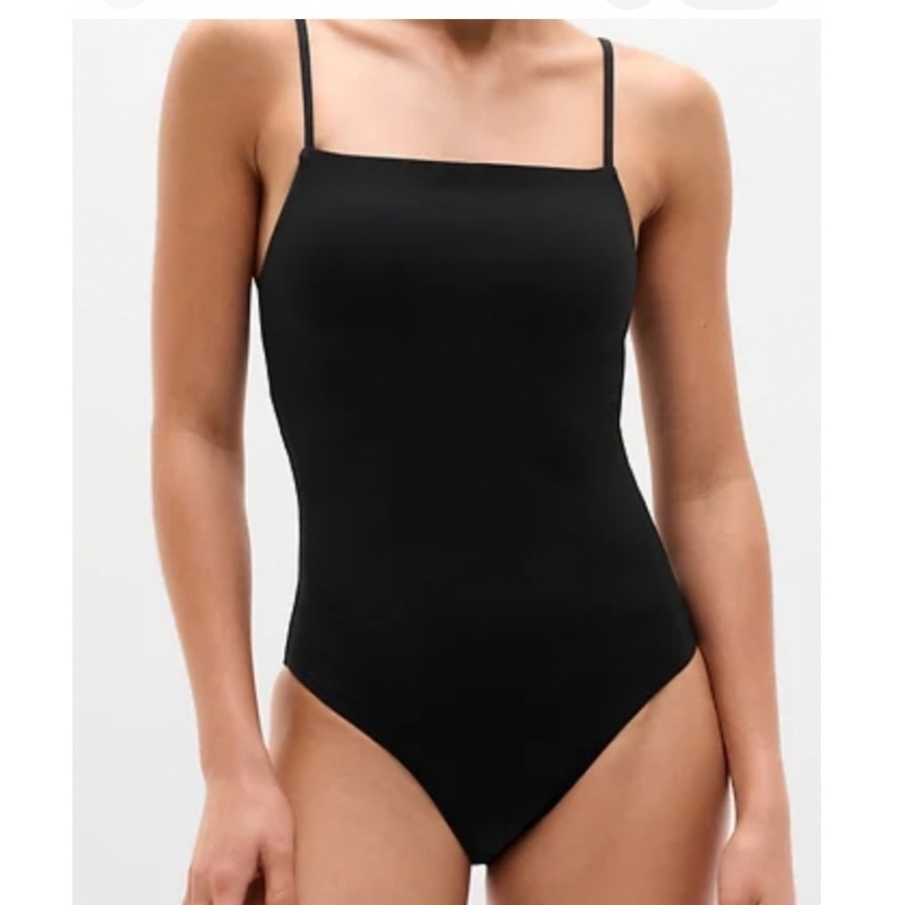 NWT Athleta Elation Thong Bodysuit‎ Espresso Brown Square Neck SZ Medium